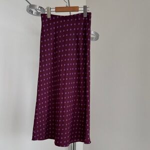 Halogen Plum Maxi Skirt with Lilac Dot Print